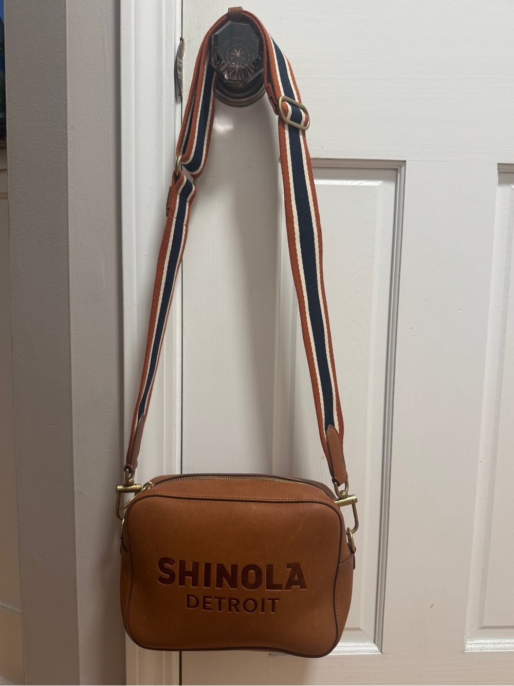 Shinola DetroitTan Leather Crossbody Bag